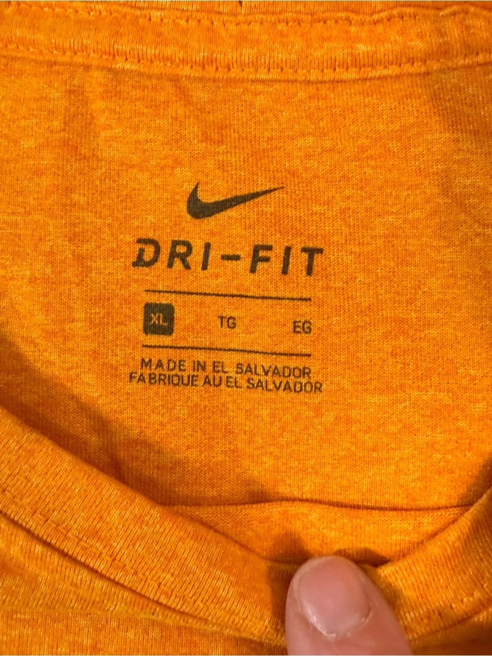 Nike Orange Short Sleeve Dri-FIT Tee with Black Swoosh